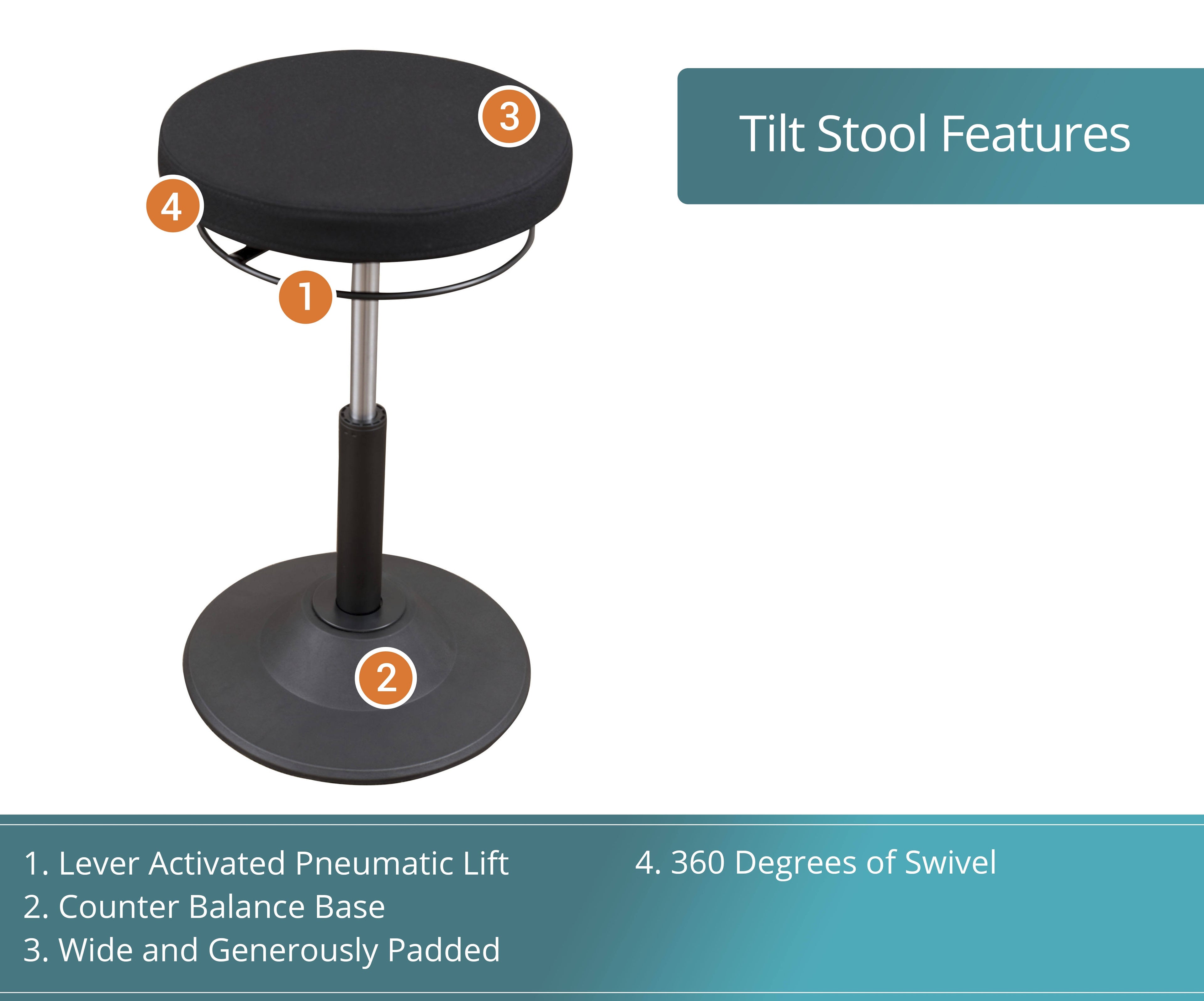 Ergonomic Adjustable Active Standing Desk Chair A58842
