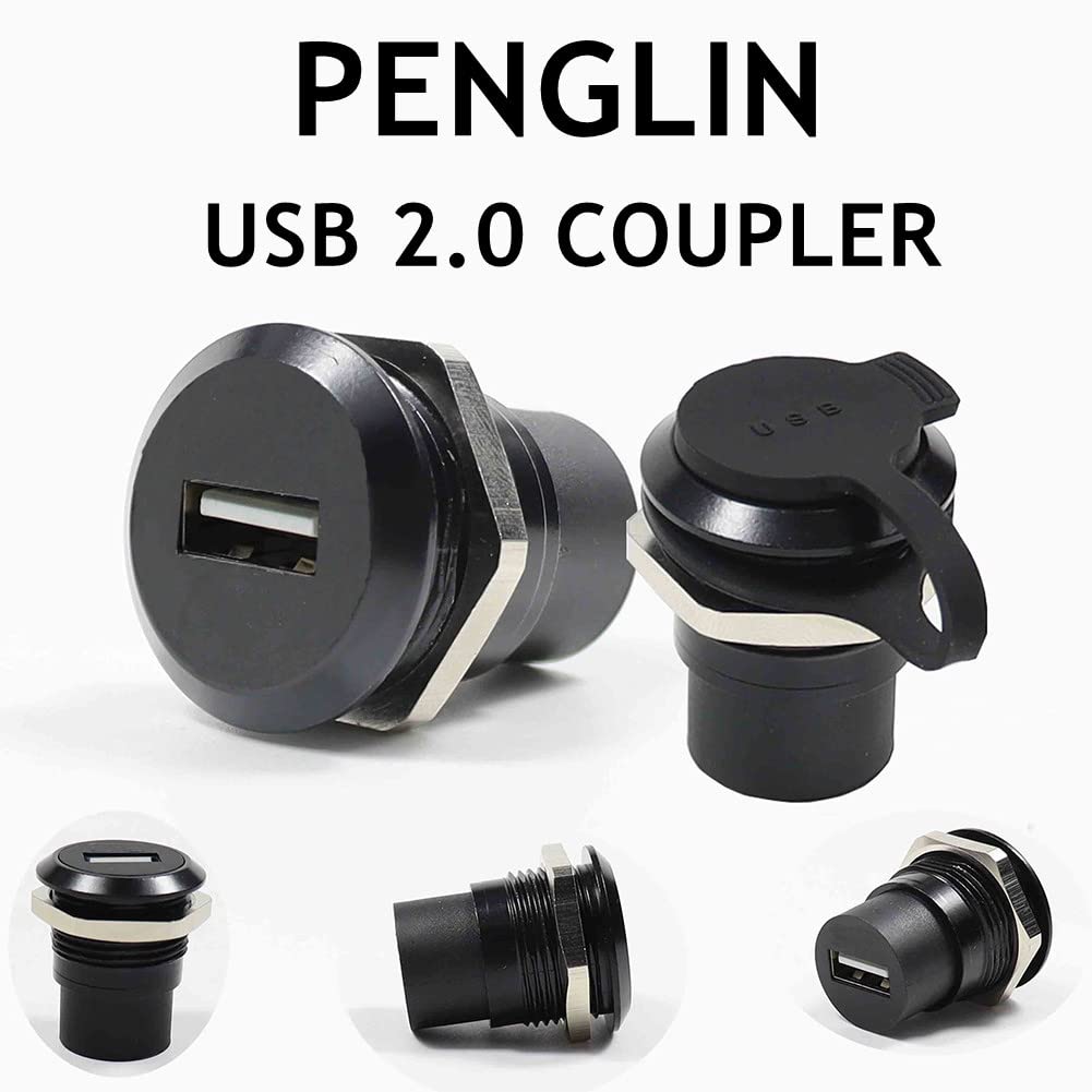 10Pack USB 2.0 Panel Mount Coupler with Water/Dustcap Y5423