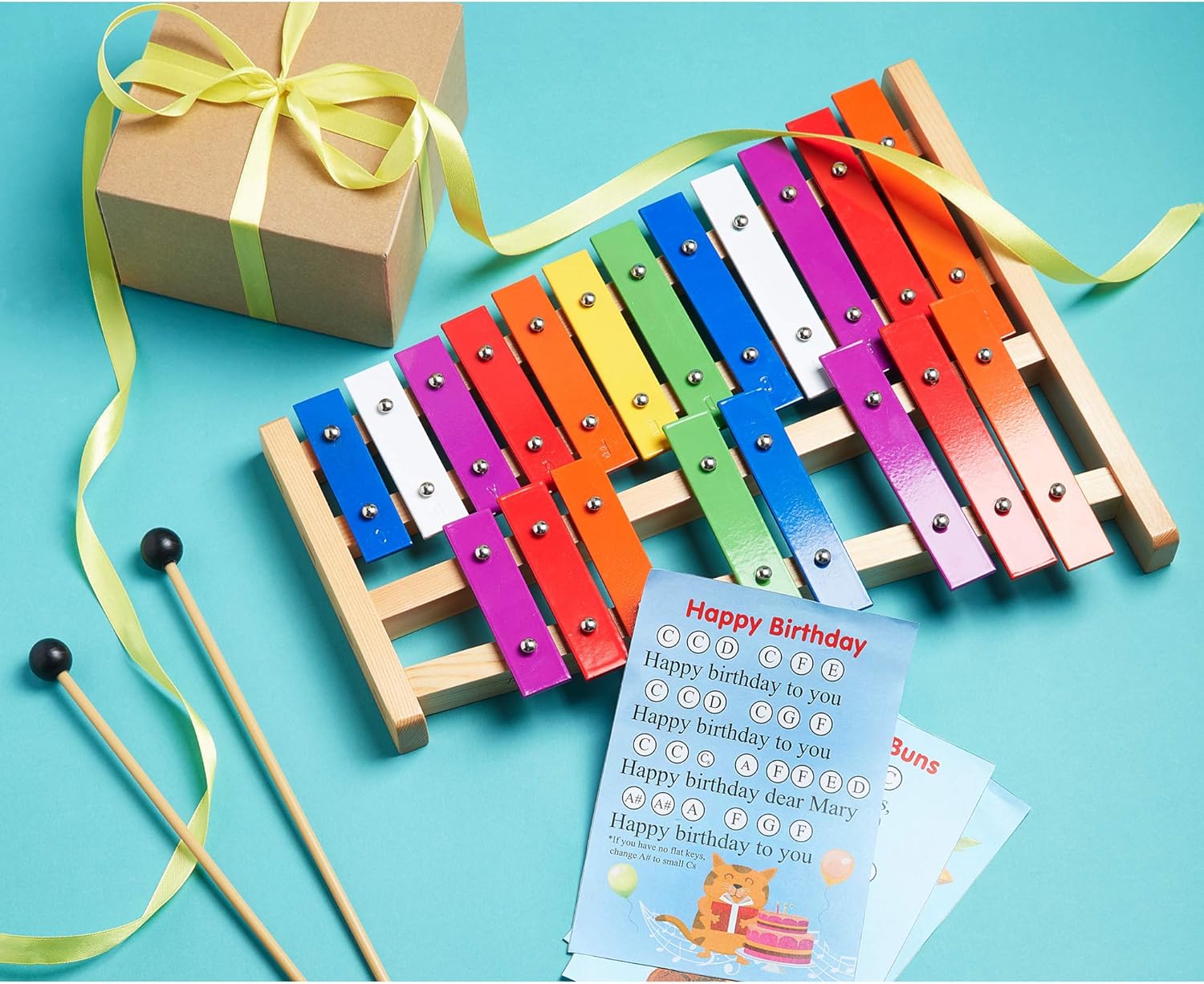 20 Note Chromatic Metal Glockenspiel with Sheet Music Cards K72910