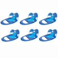 Blue 6 Pack Pool Lounge Chair with Sun Canopy E81136