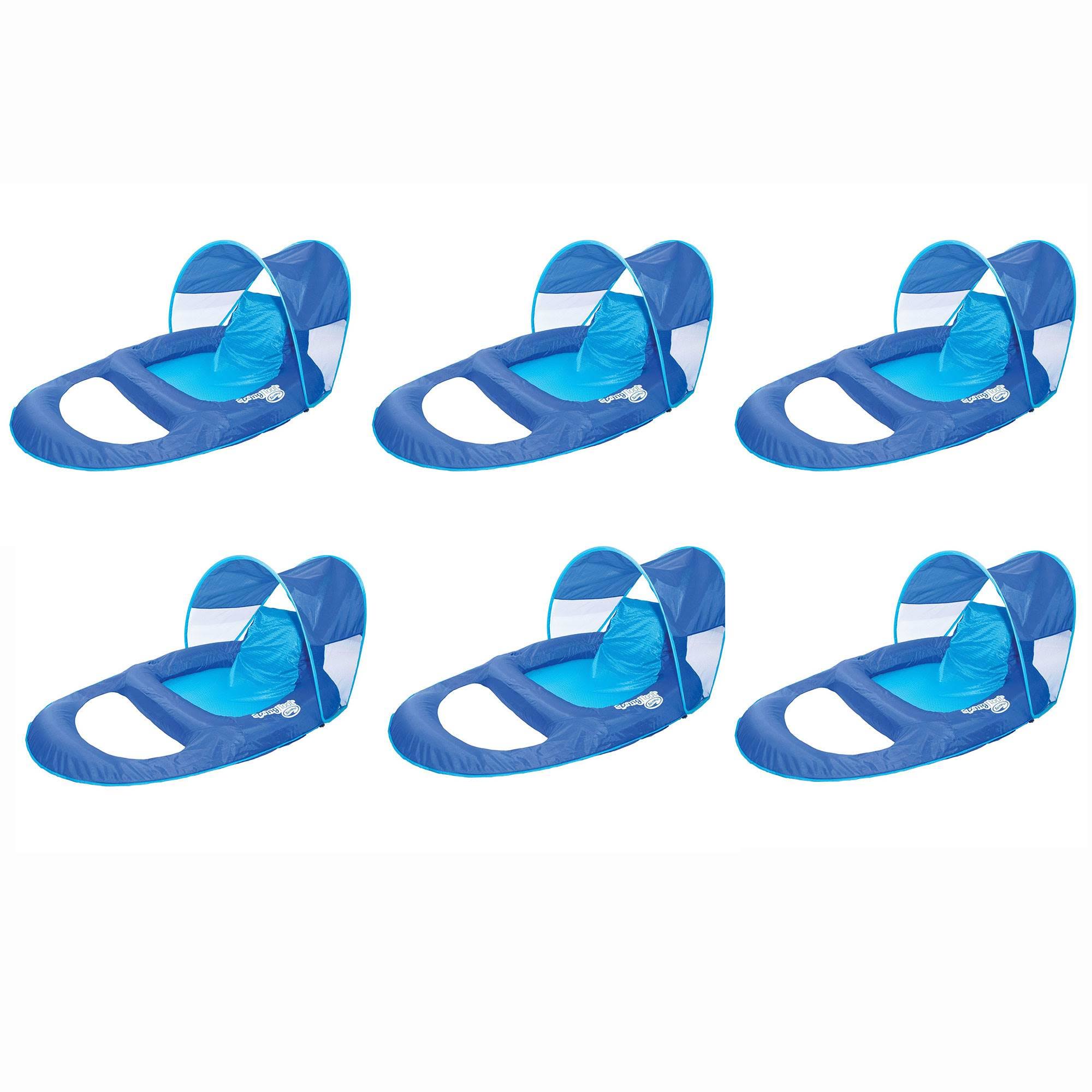 Blue 6 Pack Pool Lounge Chair with Sun Canopy E81136