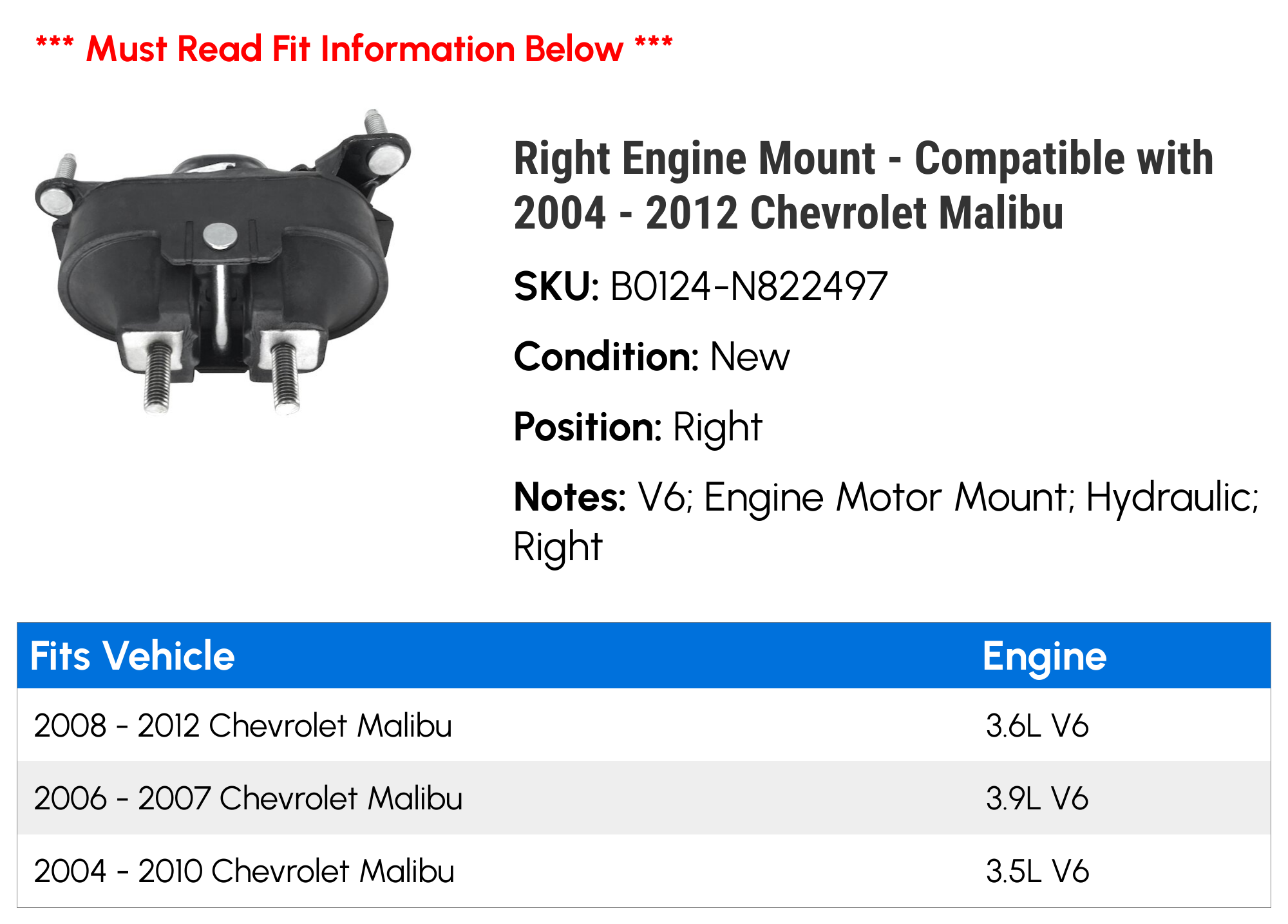 Right Engine Mount F87310