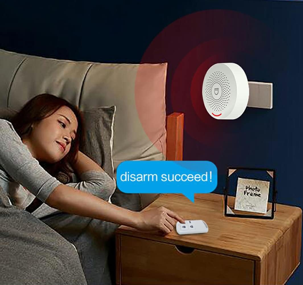 8 Pieces Smart Home Security System Kit with Alarm Siren, Door Window Sensor, Remote M8361