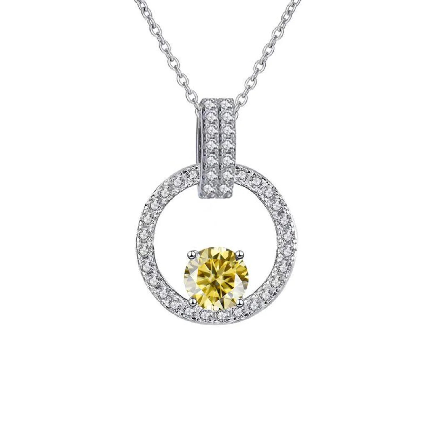 1CT Moissanite Pendant Necklace with Certificate H39982