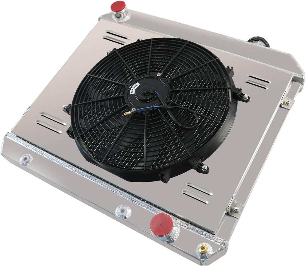 3 Row Radiator with Shroud Fan and Relay for Chevy Pickup Truck A736