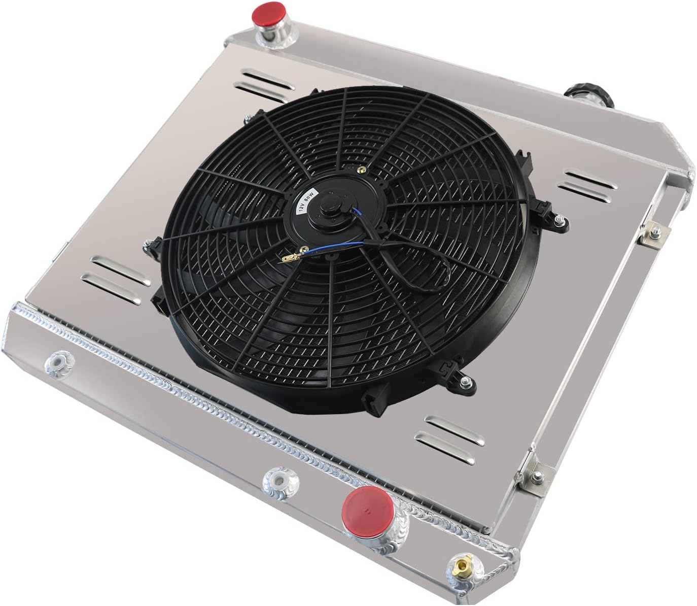 3 Row Radiator with Shroud Fan and Relay for Chevy Pickup Truck A736