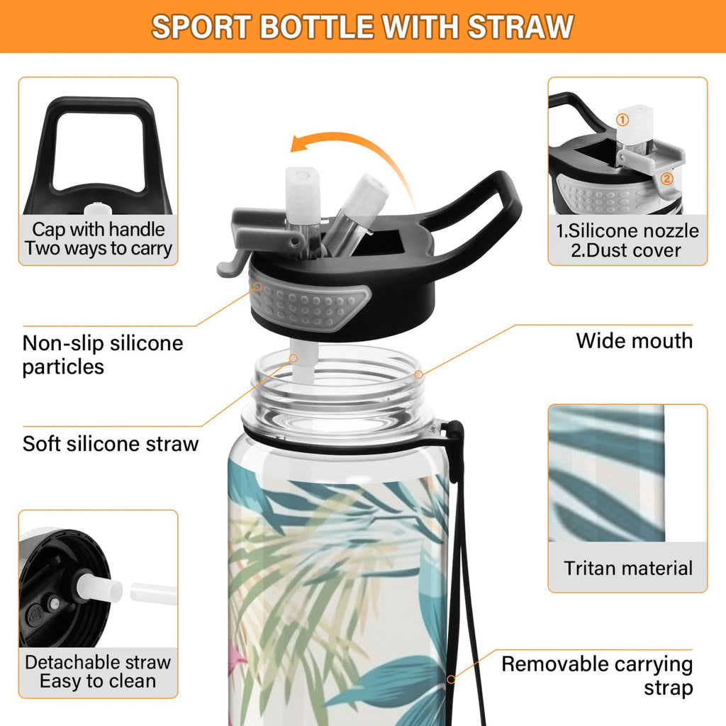 32oz Tritan Leakproof Clear Water Bottle with Straw R5115