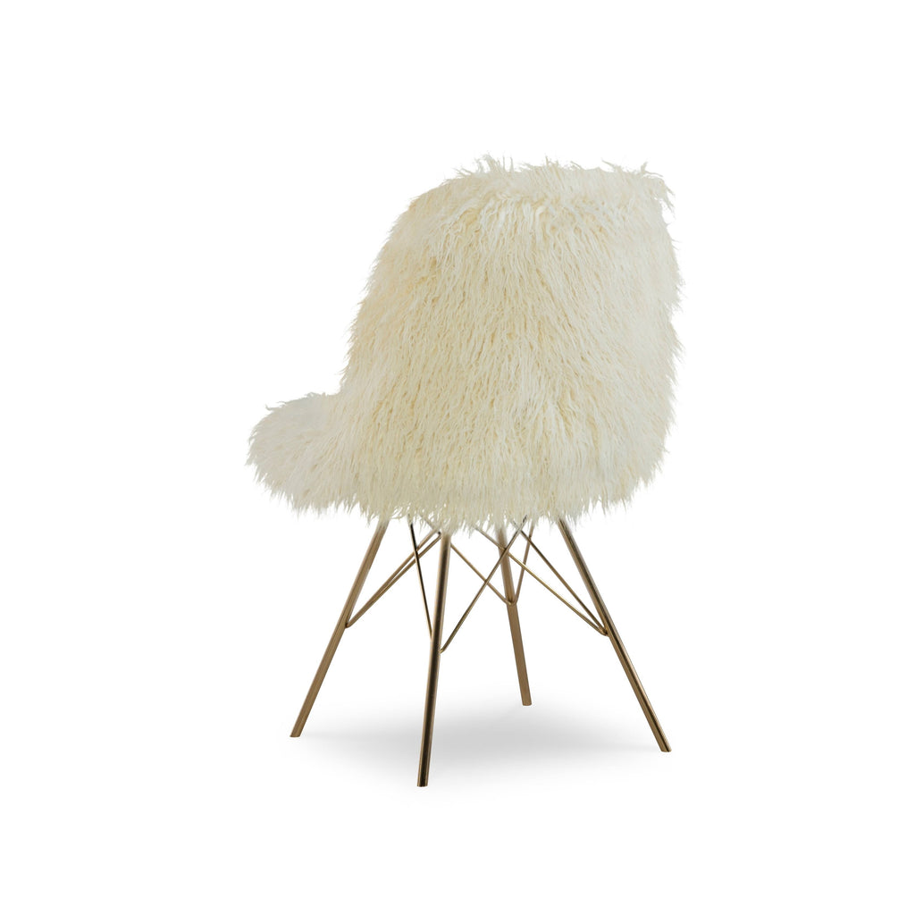 Faux Fur Chair with Gold Metal Base G207960