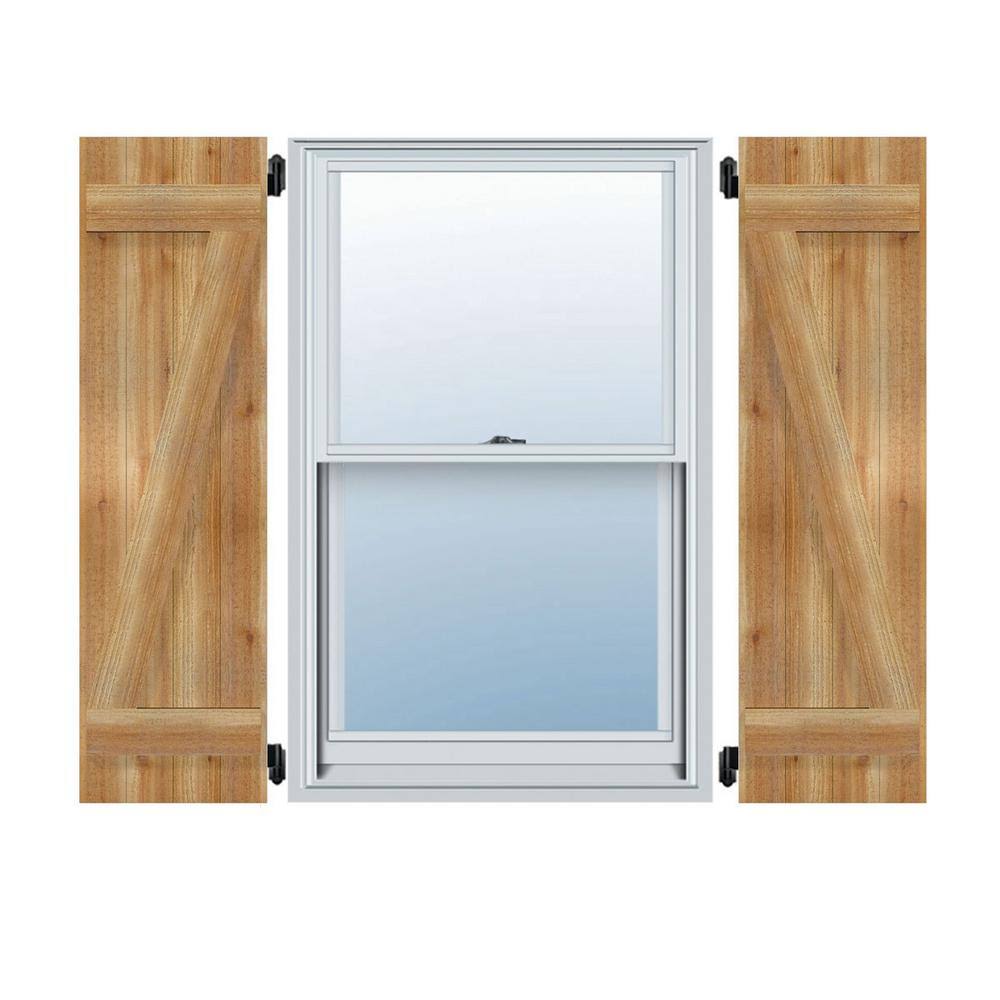Rough Sawn Western Red Cedar Board-n-Batten Shutters F74138