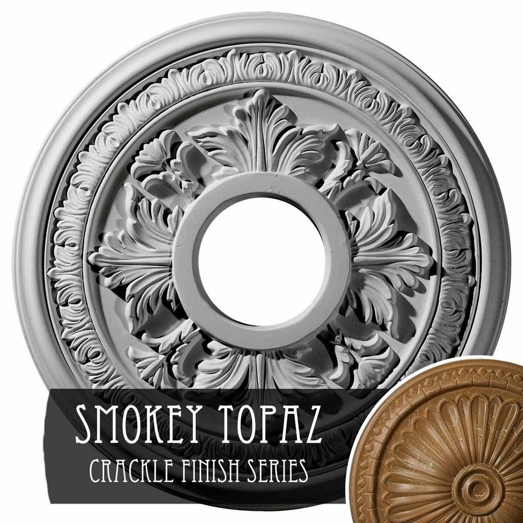 Smokey Topaz Crack Hand-Painted Ceiling Medallion S65898