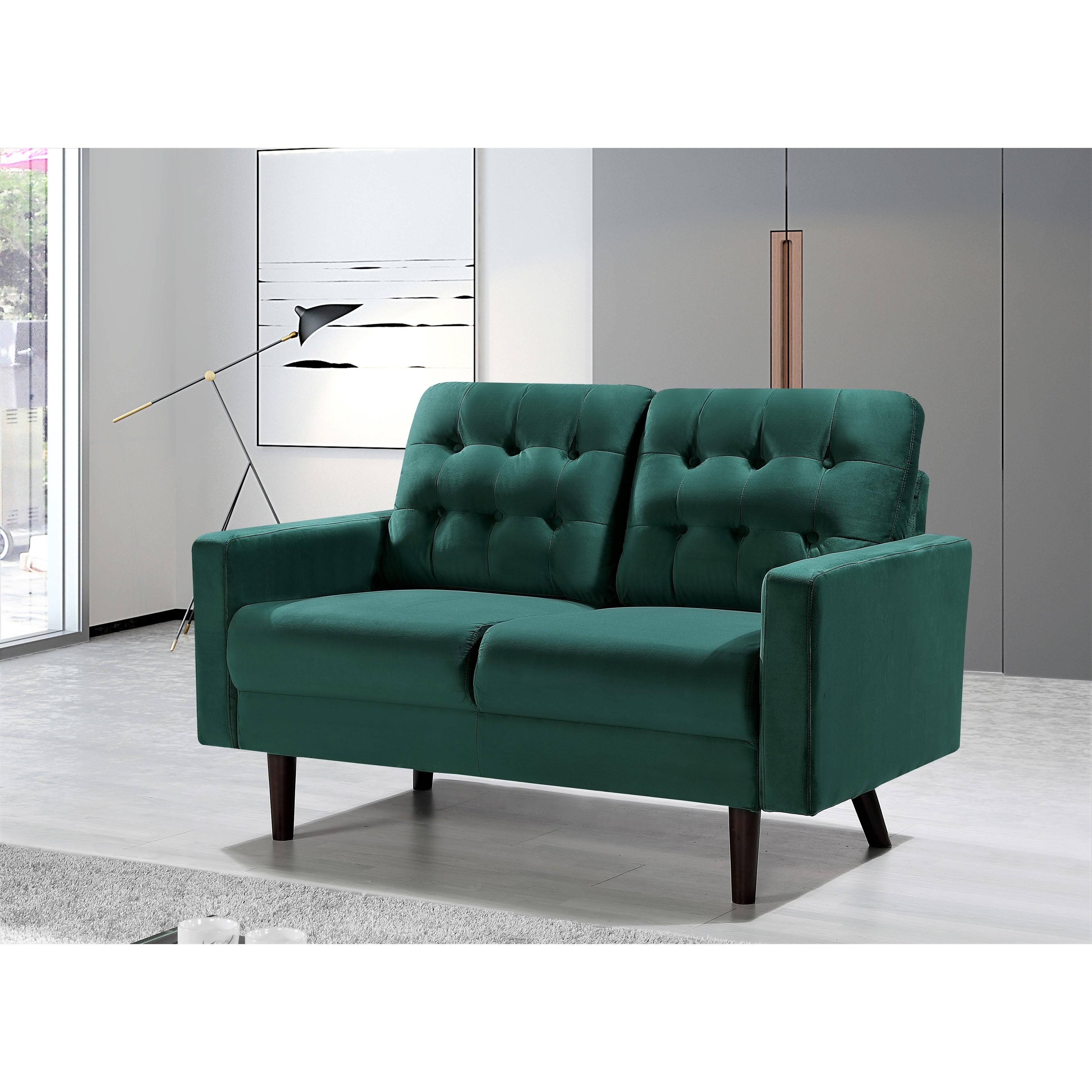 Pink Velvet Tufted Loveseat D604670