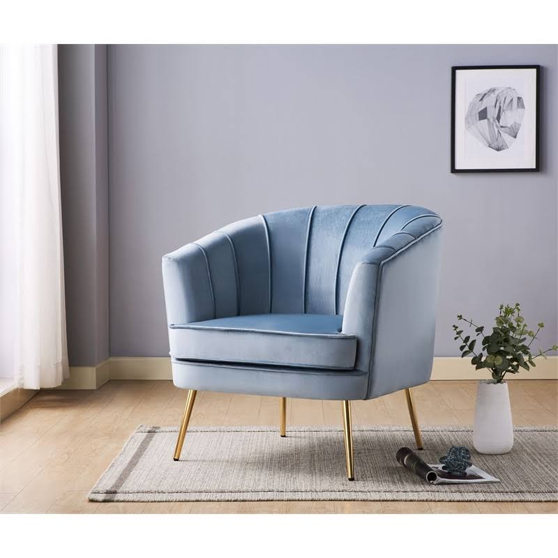 Aqua Gray Velvet Accent Chair X226528