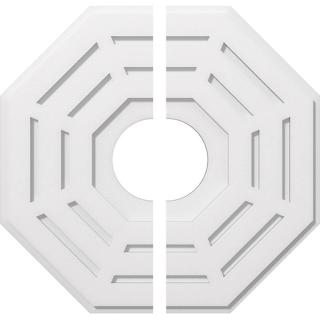 26 inchod x 7 inchid x 10 1/4 inchc x 1 inchp PVC Contemporary Ceiling Medallion, Two Piece P35704