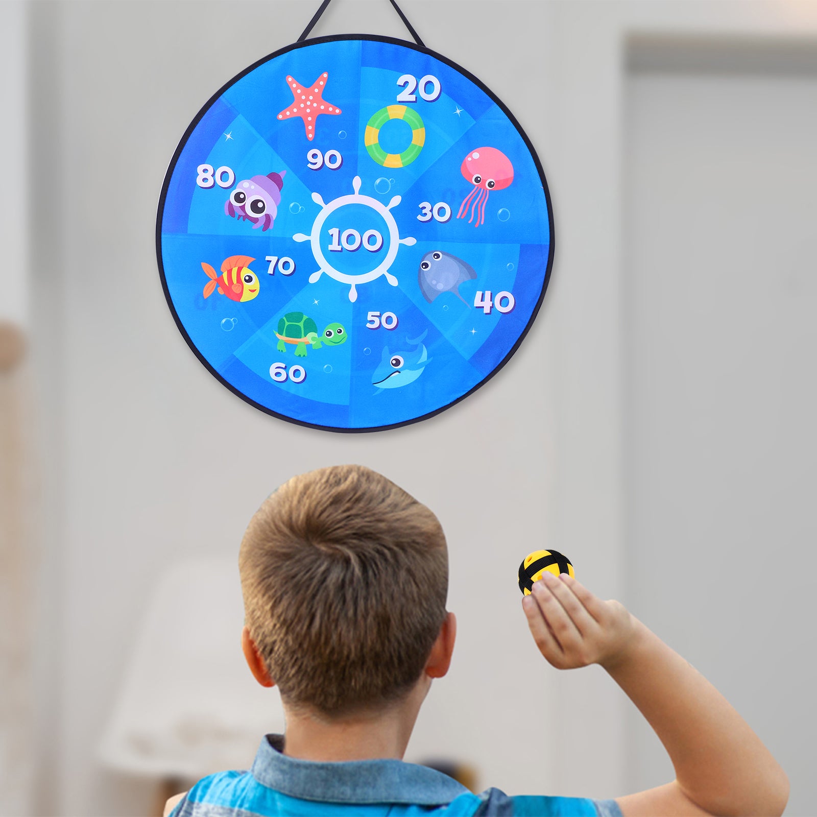 Children Foldable Double-side Target Goo Ball Dart Board E3560