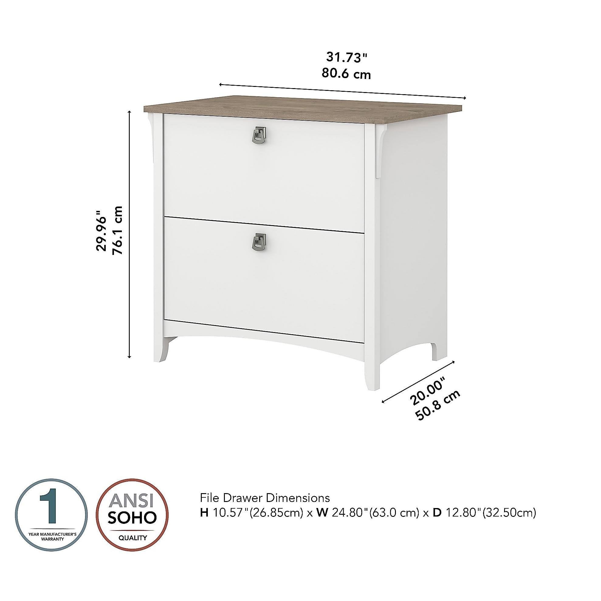 White 2 Drawer Lateral File Cabinet B55854