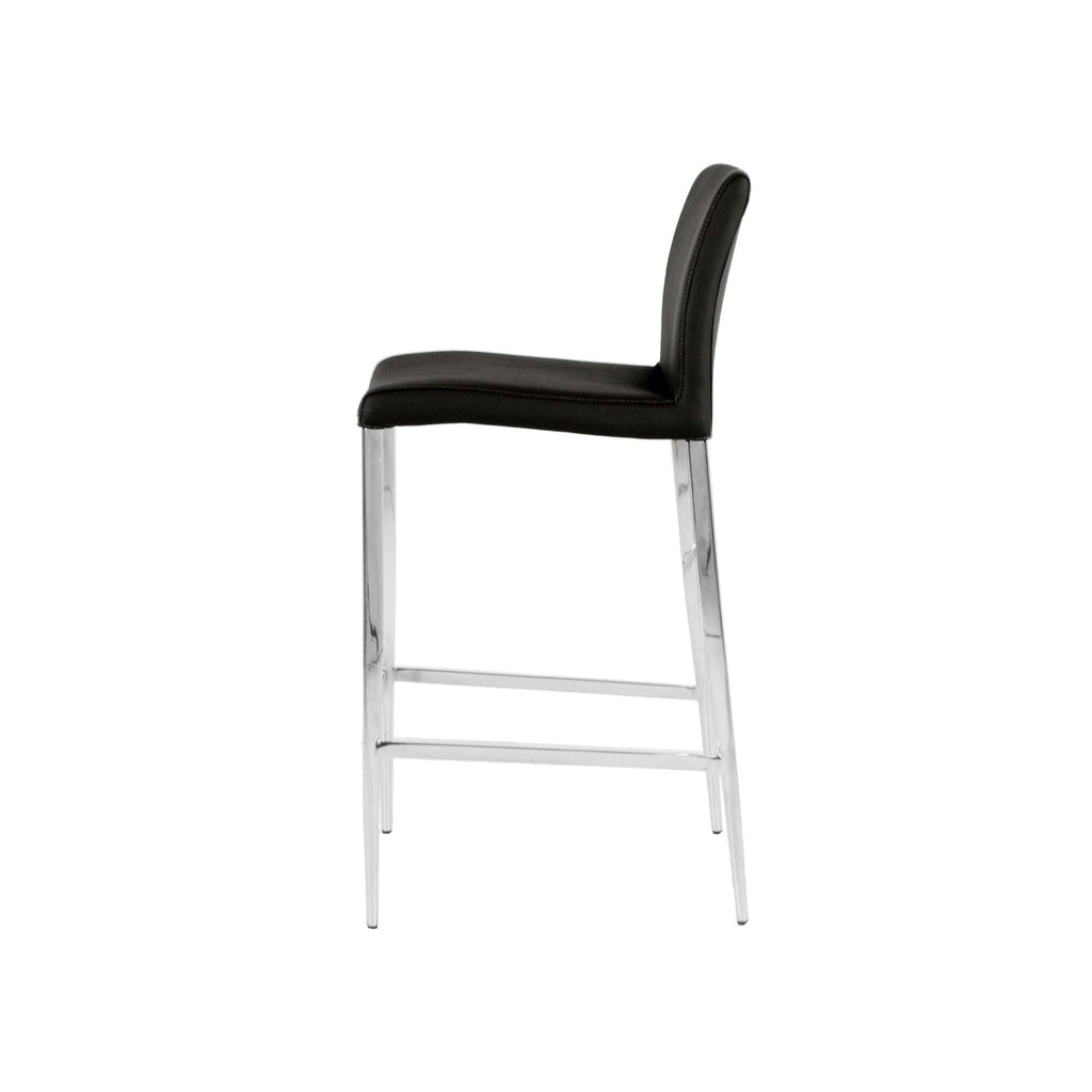 White Leatherette Chrome Counter Stool N57455