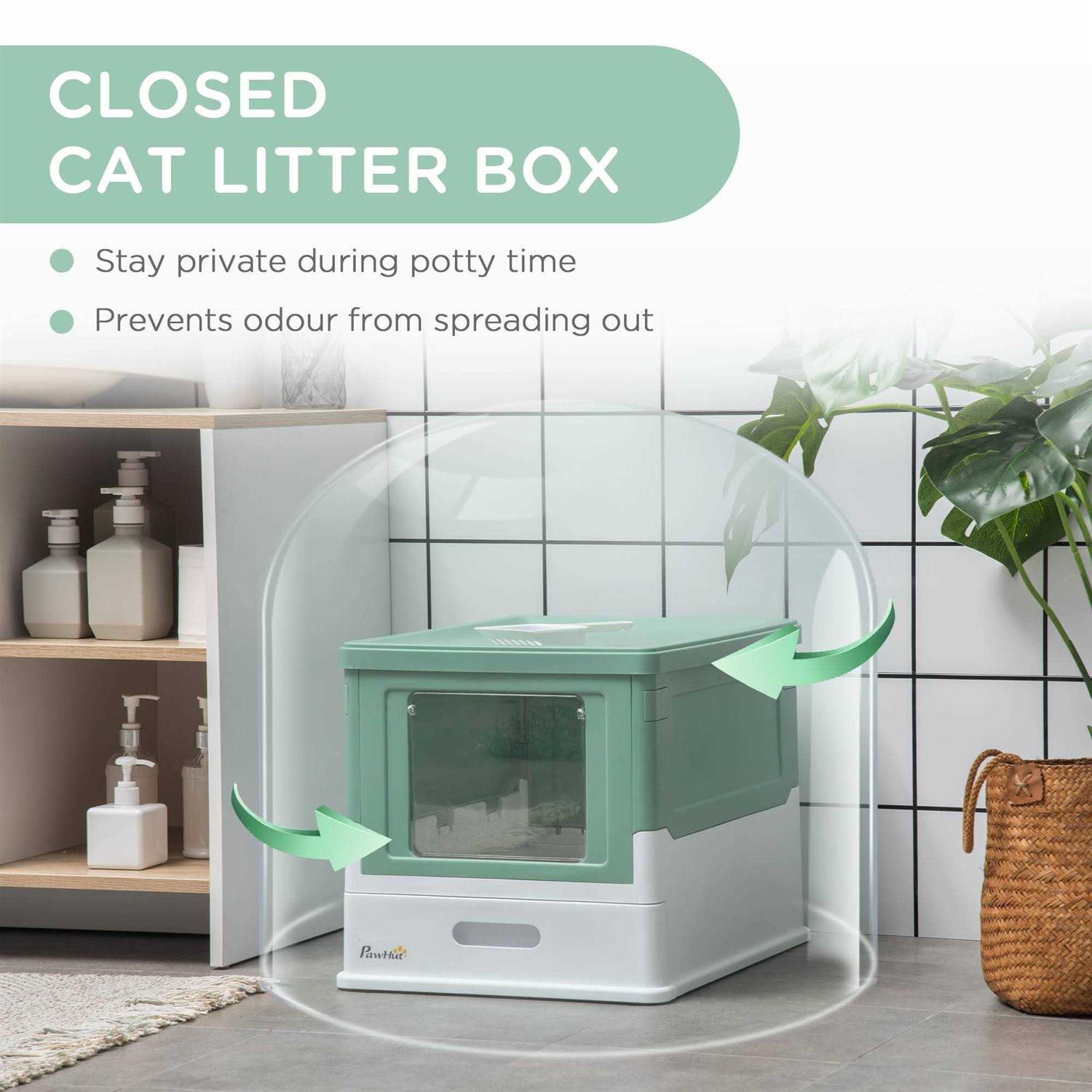 Fully Enclosed Cat Litter Box with Front Entry P24134