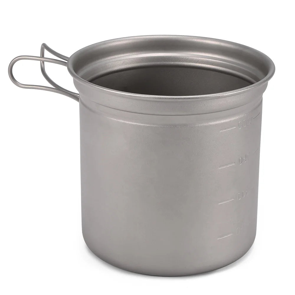 Titanium Cookware Set 1000ml 750ml Pot Pan Spoon M6493