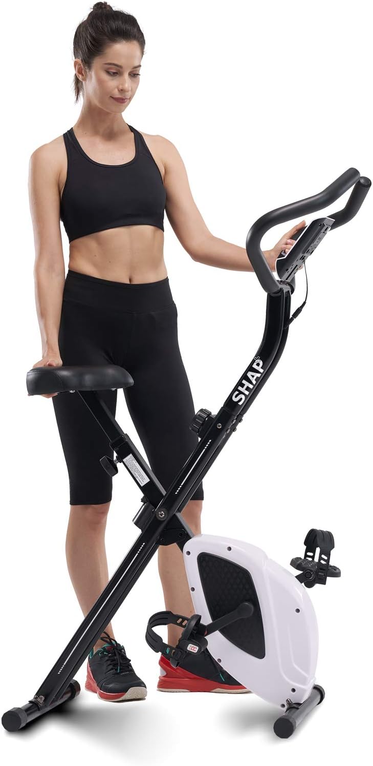 Stationary Folding Exercise Bike with 8-levels Magnetic Resistance U625732