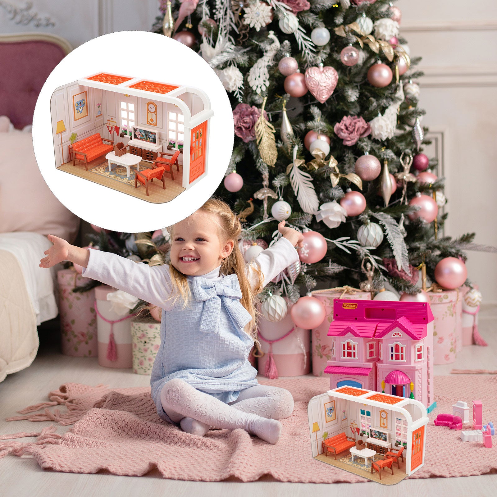 Mini Living Room Scene Toy with Furniture W410008