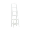 White Solid Wood Ladder Bookcase F45589