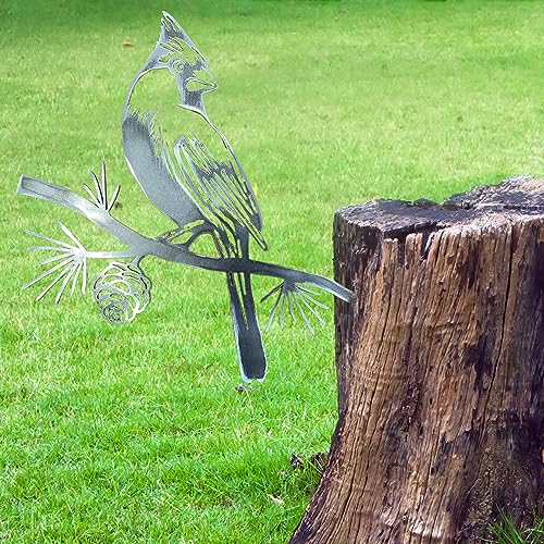 Weathering Steel Cardinal Statue Tree Decor N7455