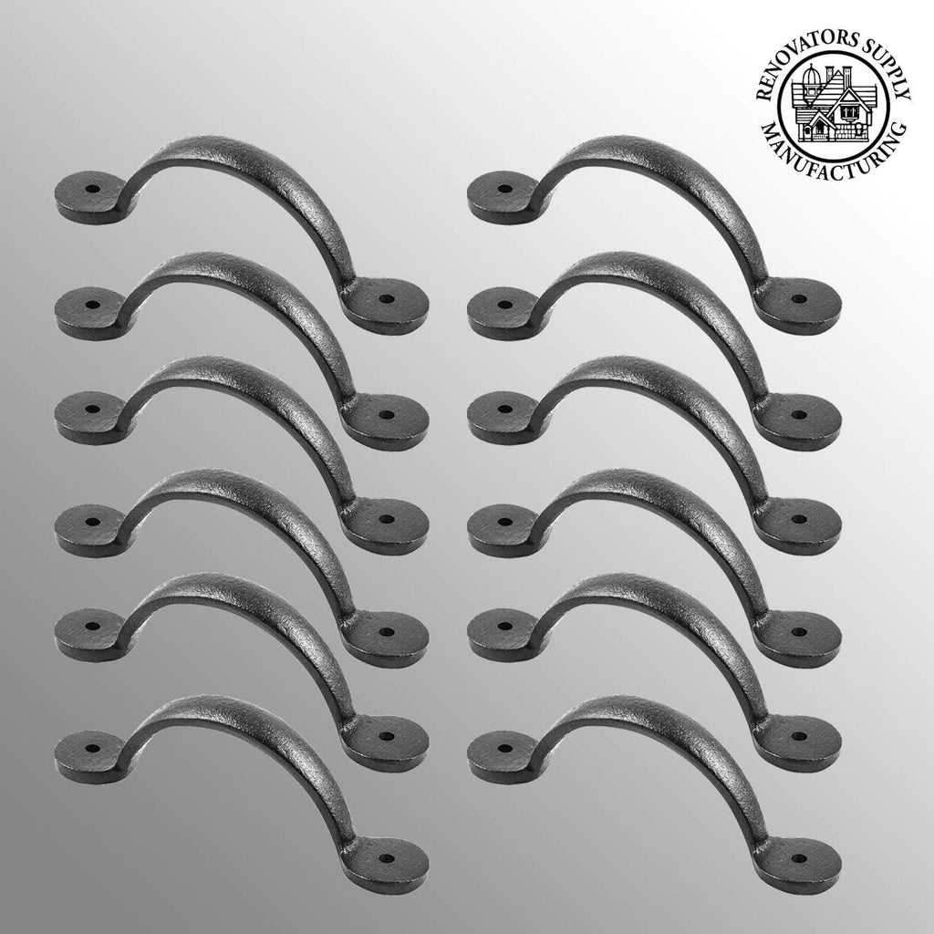 Black Wrought Iron Cabinet Drawer Handle Pack Of 12 S810423