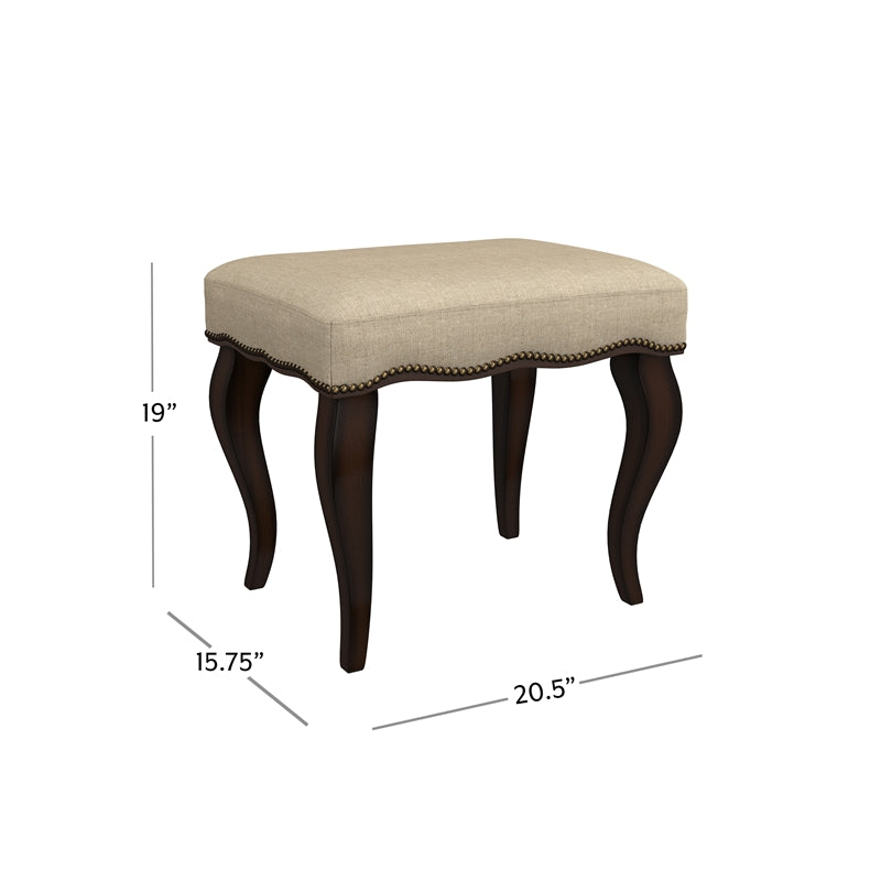 Burnished Oak Wood Backless Vanity Stool Z969
