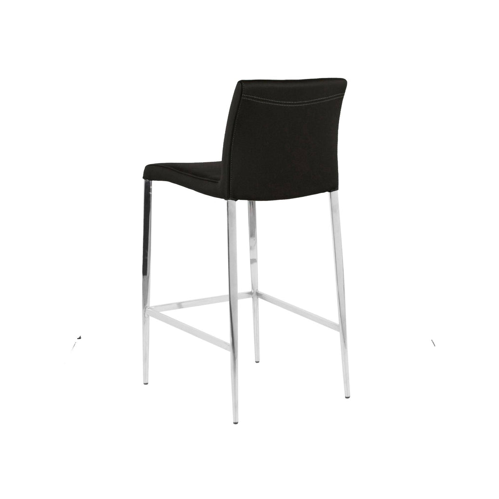 White Leatherette Chrome Counter Stool N57455