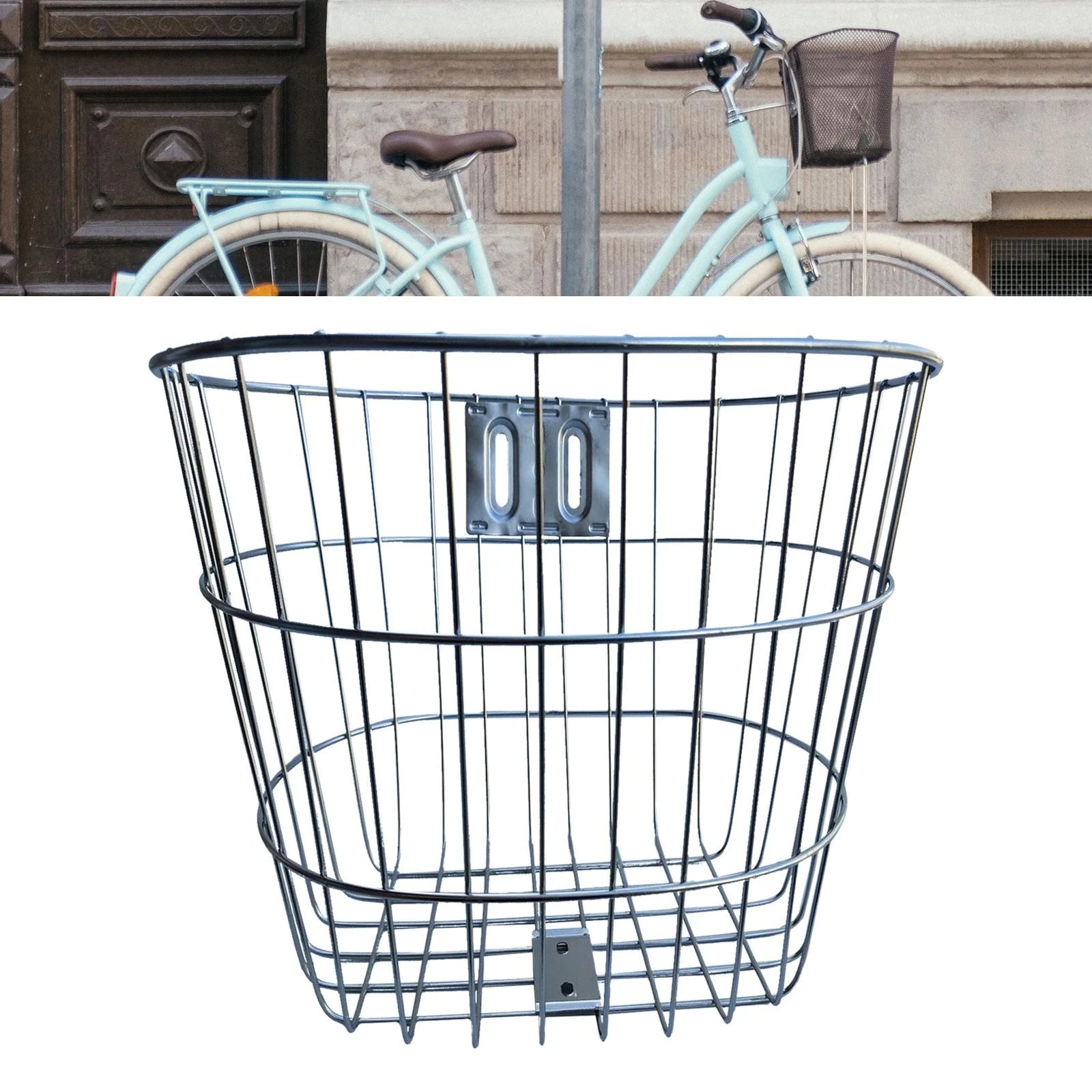 Bike Frame Basket Rust Resistant Metal Electric Basket V8559