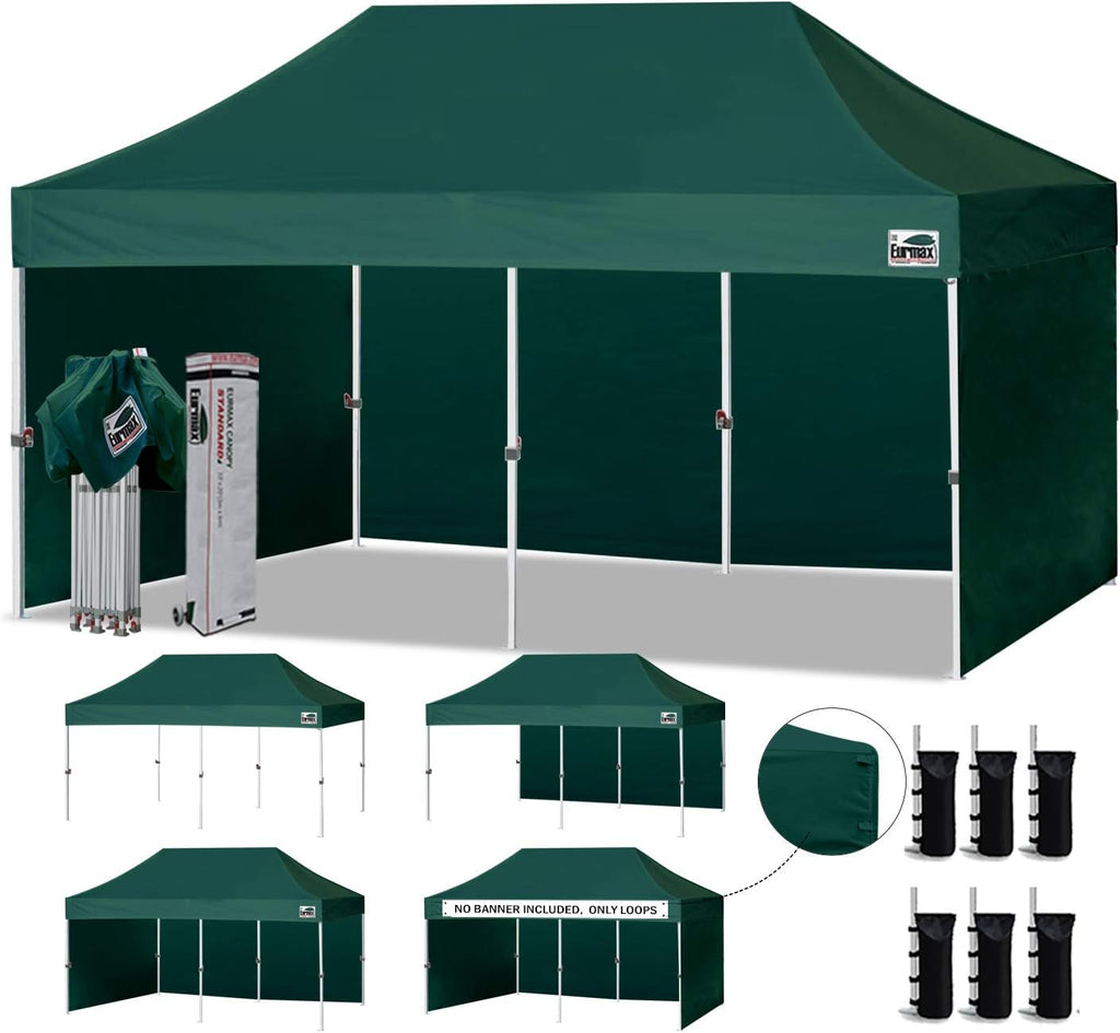 10'x10' Pop-up Canopy Tent with 4 Removable Side Walls and Roller Bag Y227