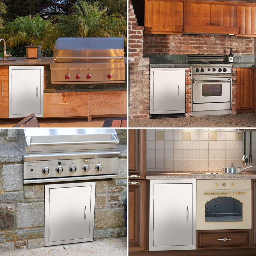 14W x 20H Inch Stainless Steel Outdoor BBQ Access Door R98432