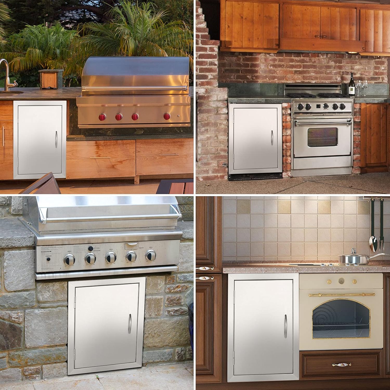 14W x 20H Inch Stainless Steel Outdoor BBQ Access Door R98432