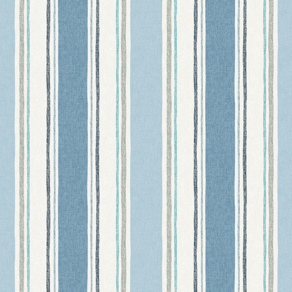 French Blue Linen Stripe Outdoor Loveseat Cushion Set J2197