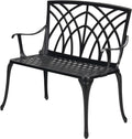 Black Cast Aluminum 2-Person Patio Bench M569