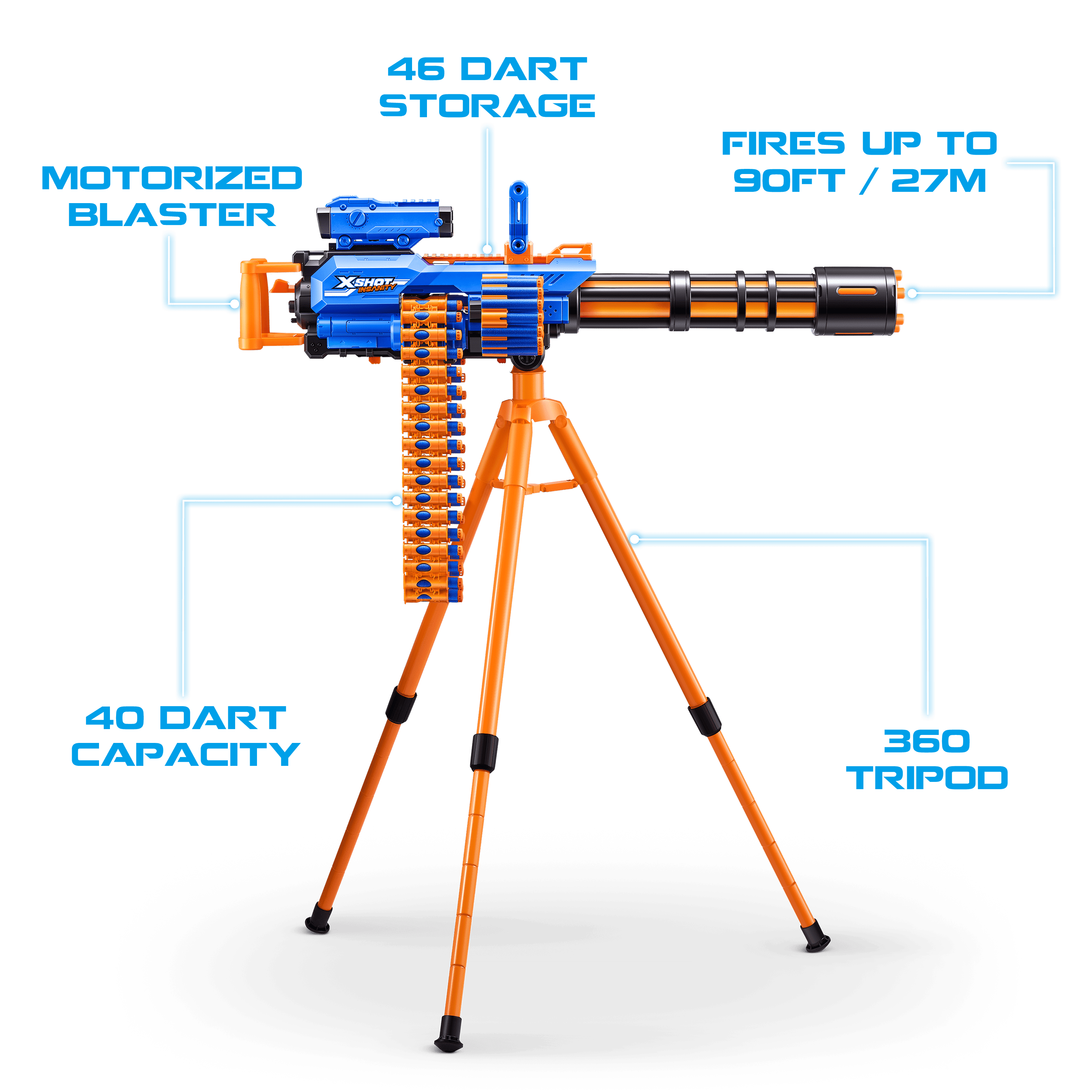 Motorized Plastic Dart Blaster (72 Darts) Y6556