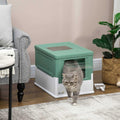 Fully Enclosed Cat Litter Box with Front Entry P24134