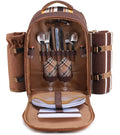 Picnic Backpack for 2 Person with Cooler Compartment, Fleece Blanket, Plates and Cutlery K432927