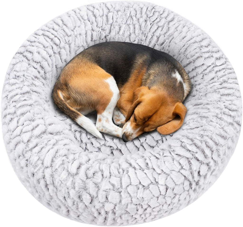 Calming Donut Dog Bed Round Fluffy Plush Washable Cuddler Pack of 2 B22075