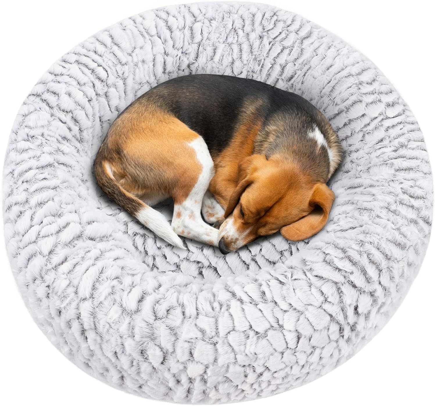 Calming Donut Dog Bed Round Fluffy Plush Washable Cuddler Pack of 2 B22075