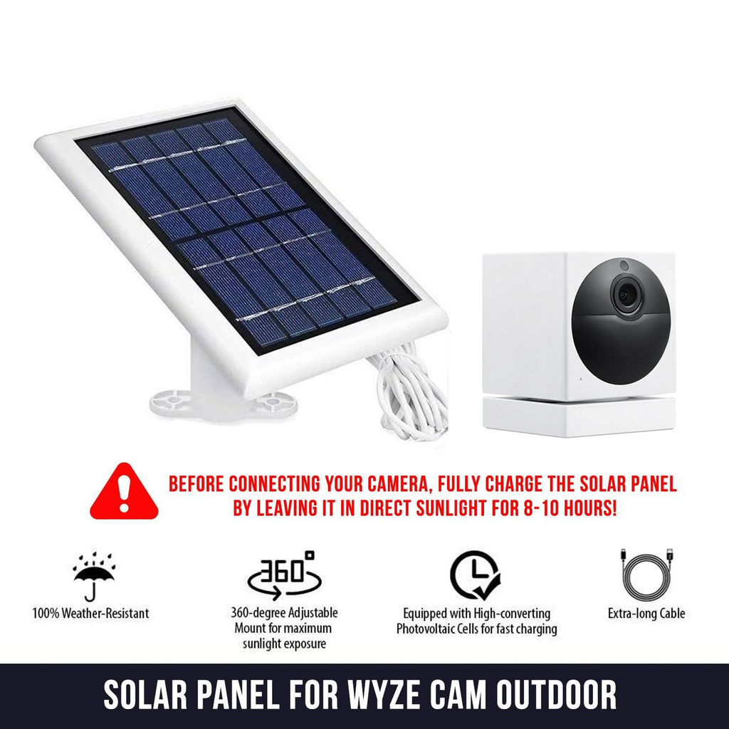 3 Pack White Solar Panel for Wyze Cam Outdoor B1706