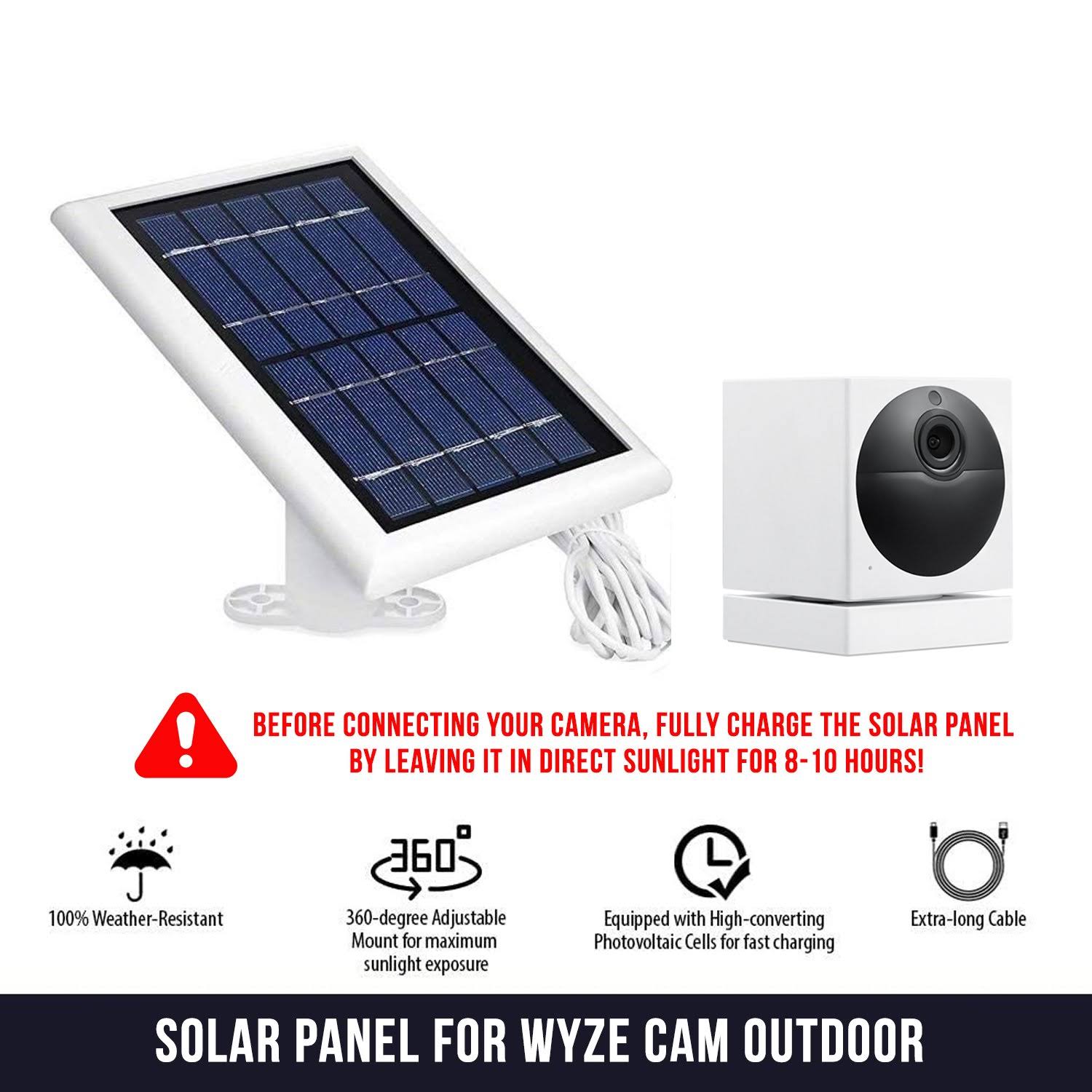 3 Pack White Solar Panel for Wyze Cam Outdoor B1706