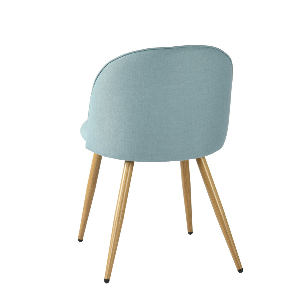 Fabric Upholstered Dining Chairs Set of 2 with Backrest Metal Legs, Power Blue X67185