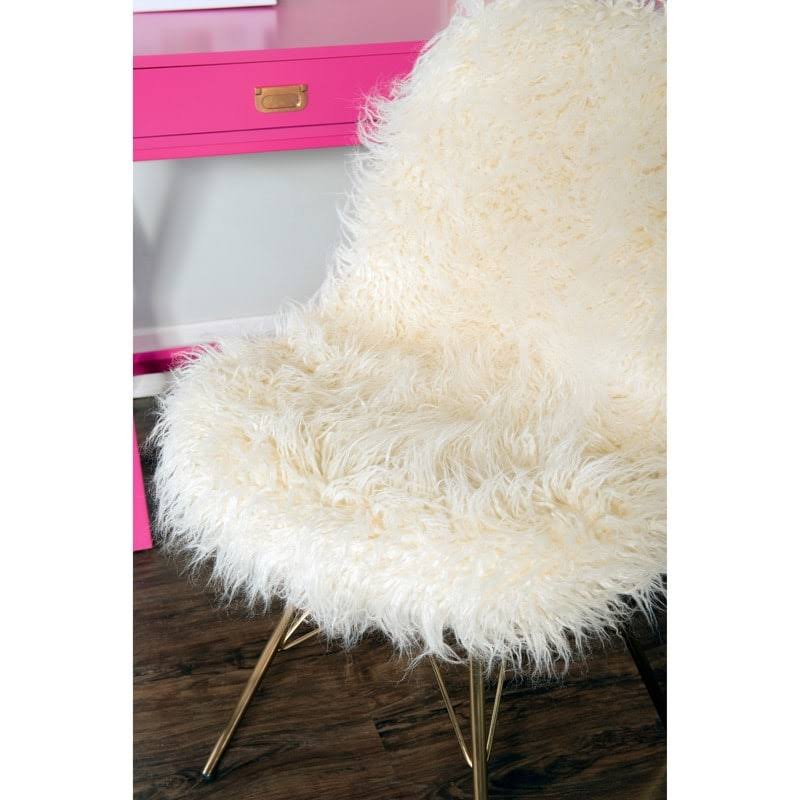 Faux Fur Chair with Gold Metal Base G207960