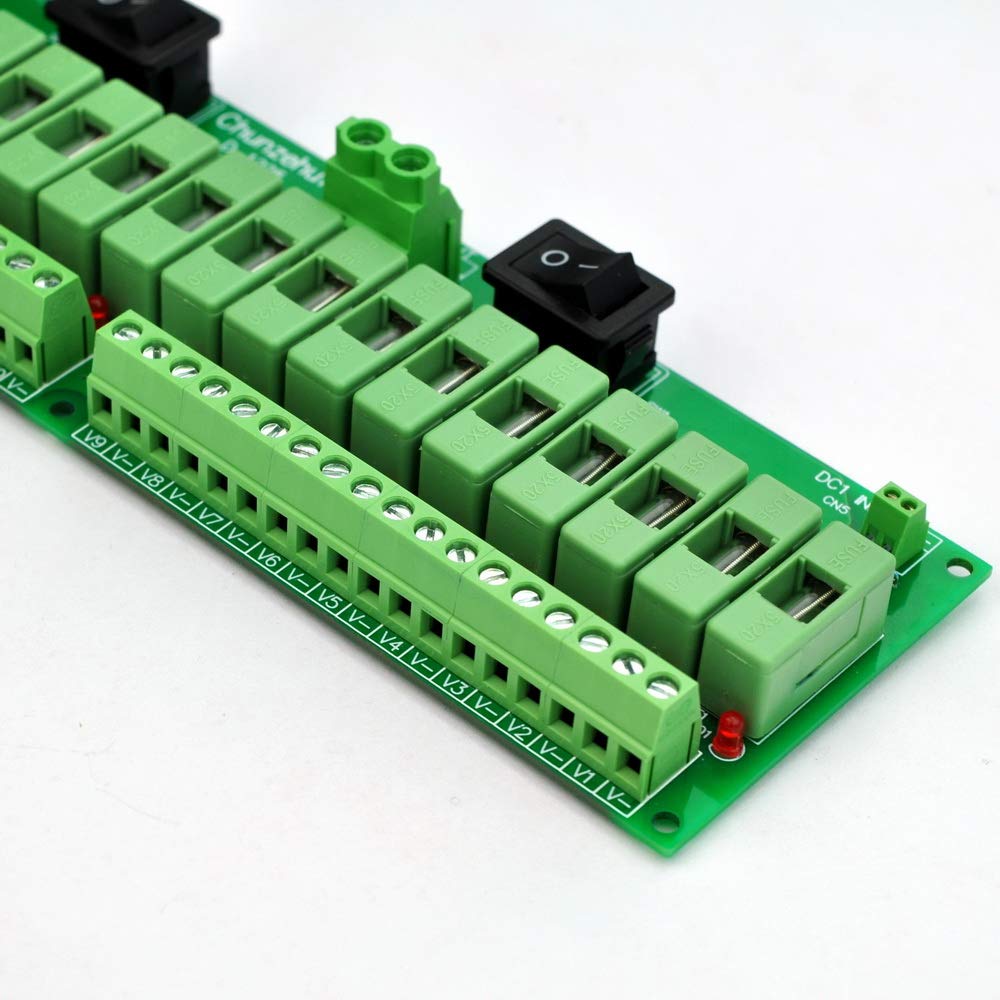 18 Channels 12V/24V 20A Power Distribution Fuse Module, Pack of 2 I59809