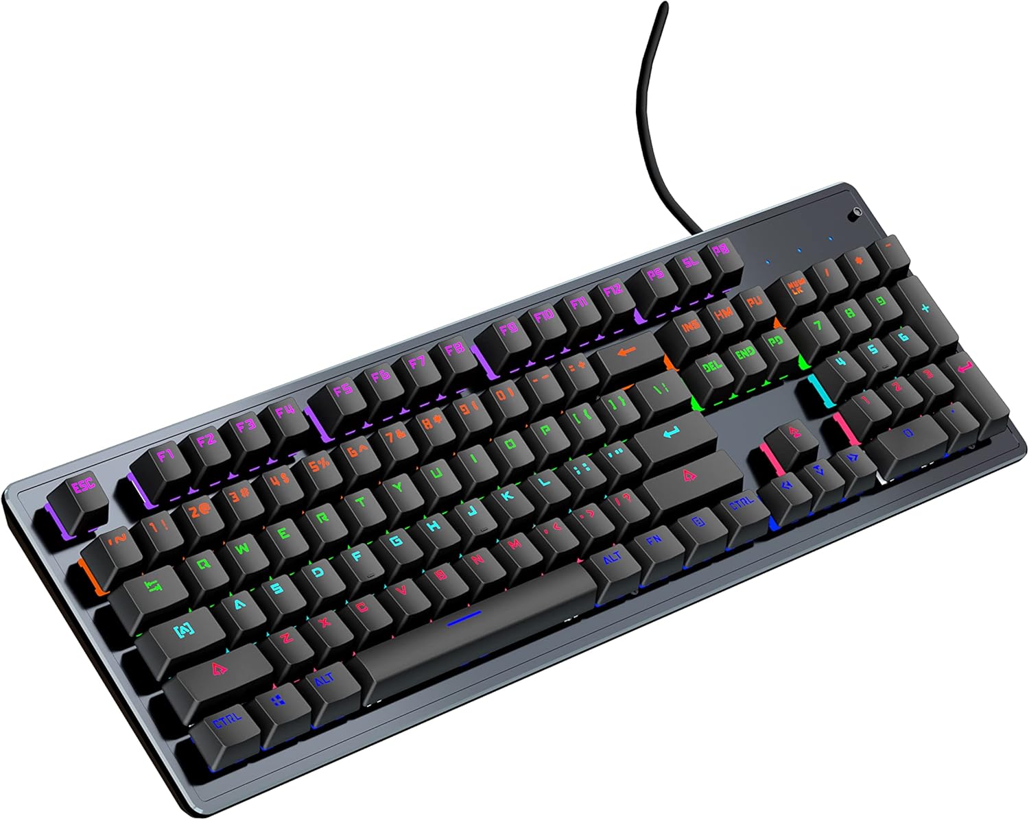 White RGB Backlit Wired Mechanical Gaming Keyboard with Blue Switches L706647