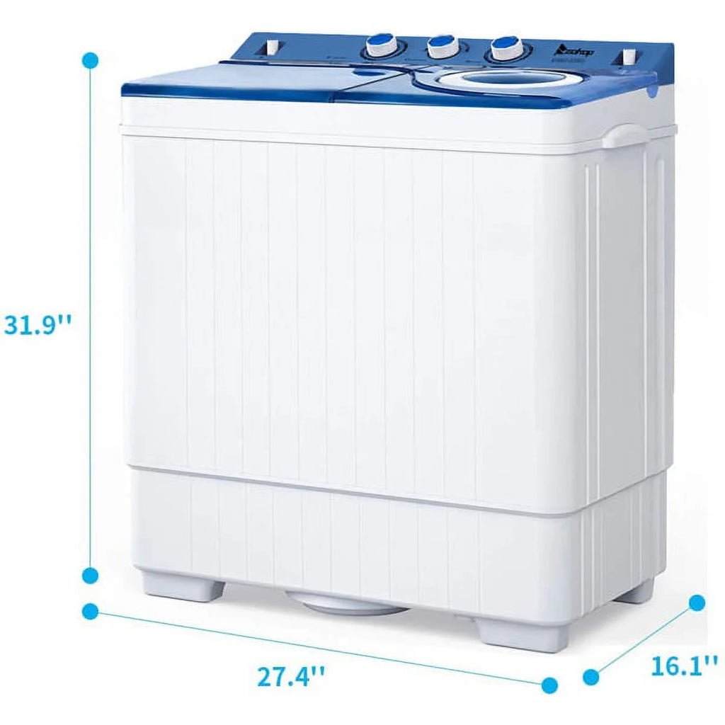 Semi-automatic Twin Tub Washing Machine, 26Lbs, White & Blue C8566