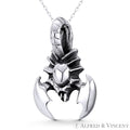 Oxidized .925 Sterling Silver Zodiac Sign Charm Pendant Necklace N5978