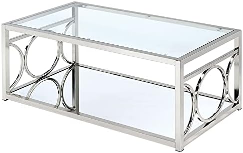 Chrome Metal 1-Shelf Coffee Table L97752