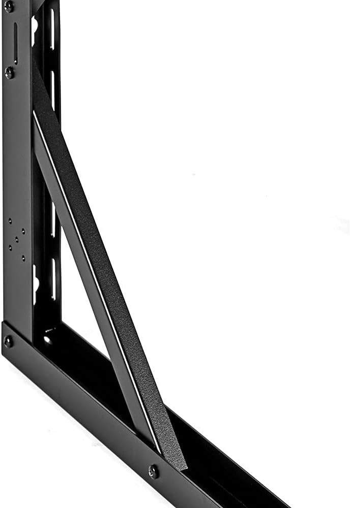 12U Wall-Mount Open Frame Network Equipment Rack, 24.81 Inch Depth, Steel, Black R9689